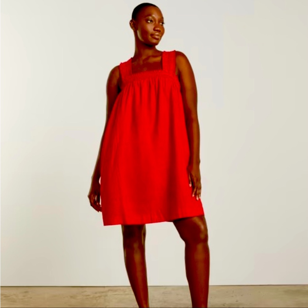 EVERLANE Smocked Linen Sundress